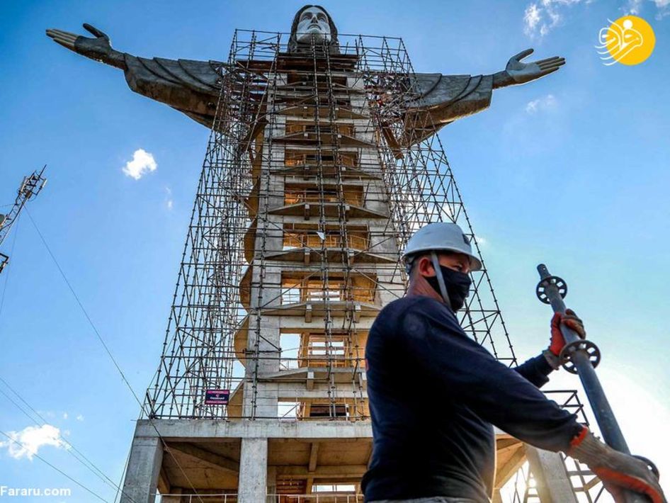 ساخت مجسمه جدید غول پیکر مسیح در برزیل + تصاویر