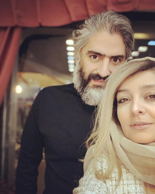 سلفی ساره بیات و همسرش در شب یلدا + عکس