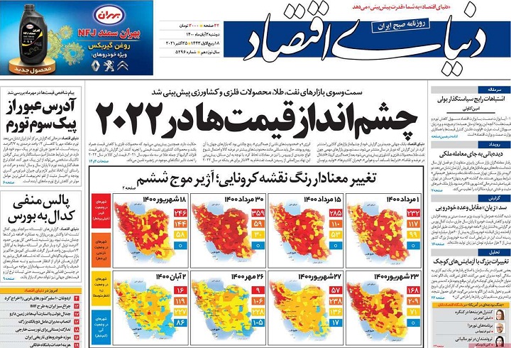 صفحه نخست روزنامه های سوم آبان