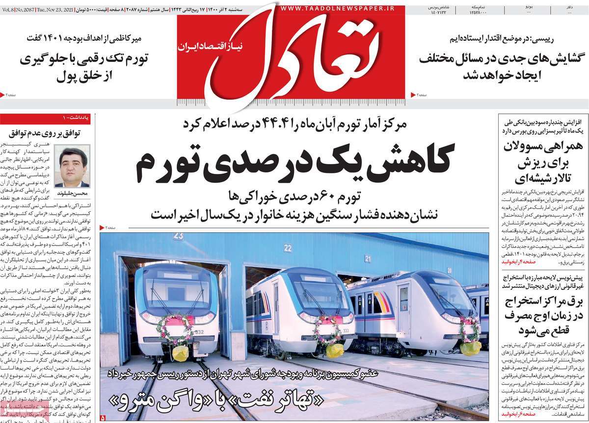 صفحه نخست روزنامه های دوم آذر