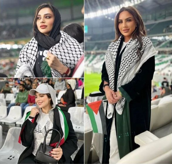هواداران زن حامی فلسطین