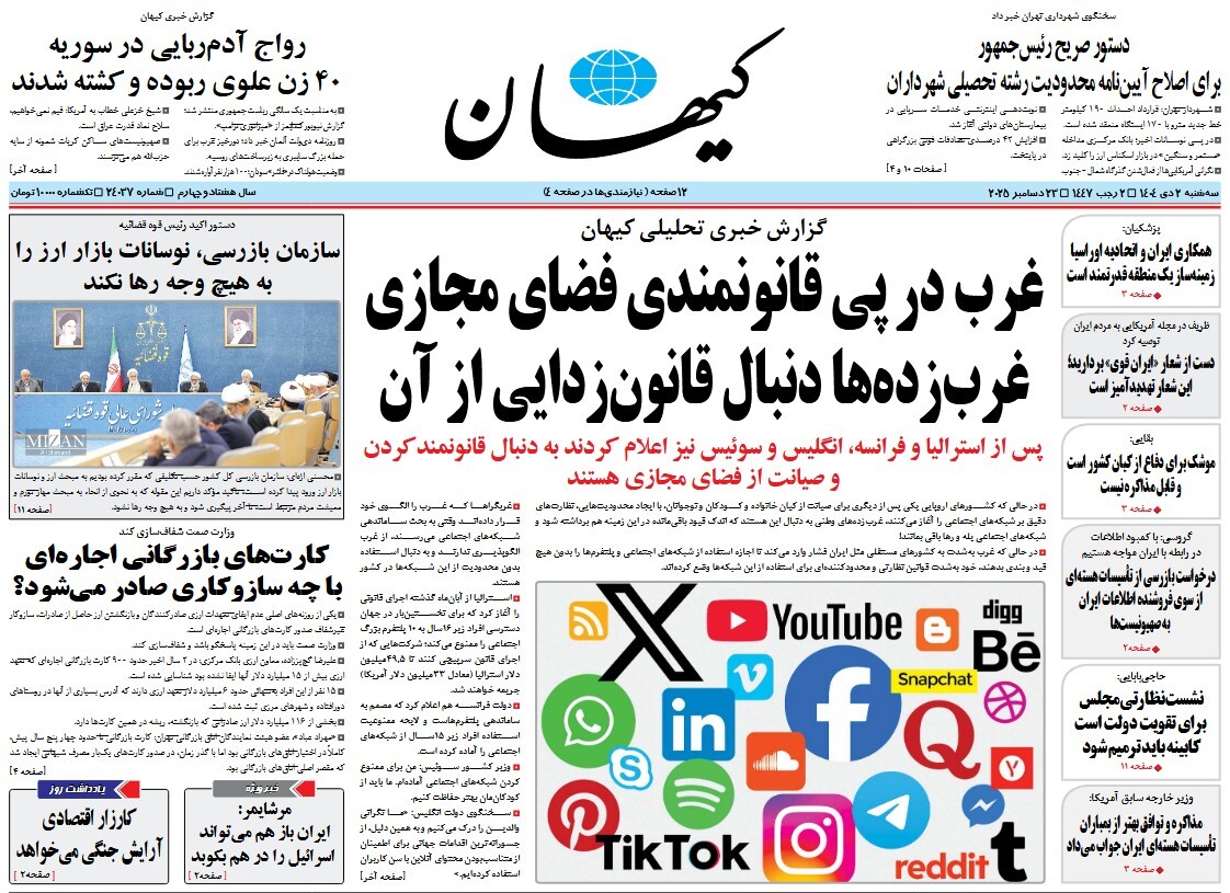 صفحه نخست روزنامه‌ های دوم دی