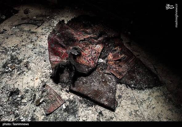 تصاویری از آتش زدن پایگاه مقاومت بسیج و مسجد ابوذر تهران