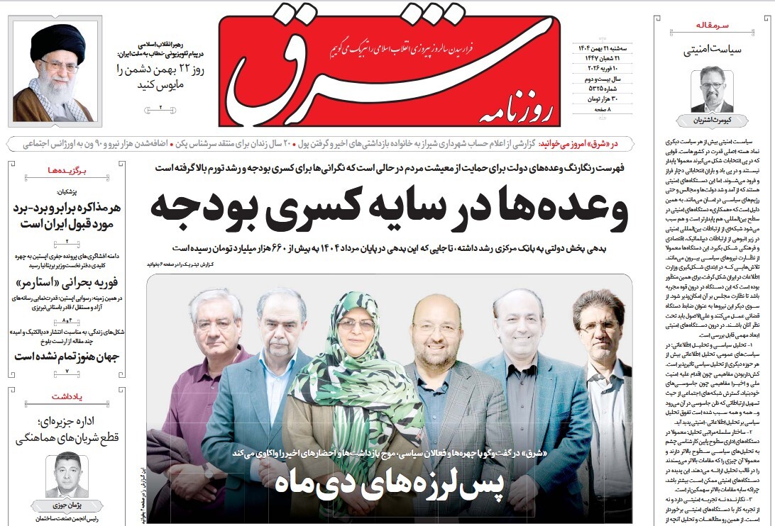 صفحه نخست روزنامه‌ های بیست و یکم بهمن