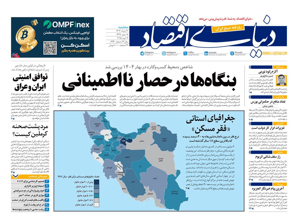 صفحه نخست روزنامه‌ های بیست و یکم مرداد