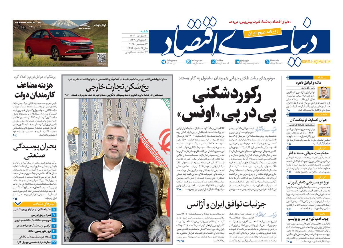 صفحه نخست روزنامه‌ های بیست و دوم شهریور