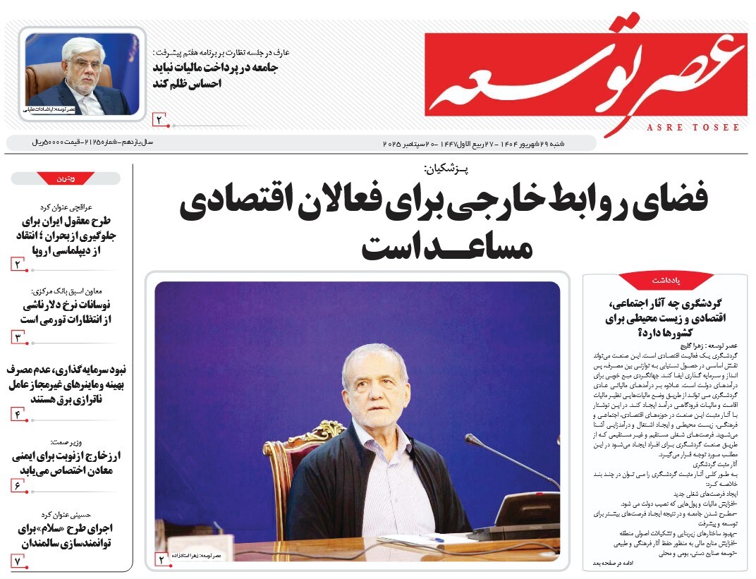 صفحه نخست روزنامه‌ های بیست و هشتم شهریور