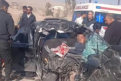 تصاویر دلخراش از صحنه تصادف همسر معاون پزشکیان