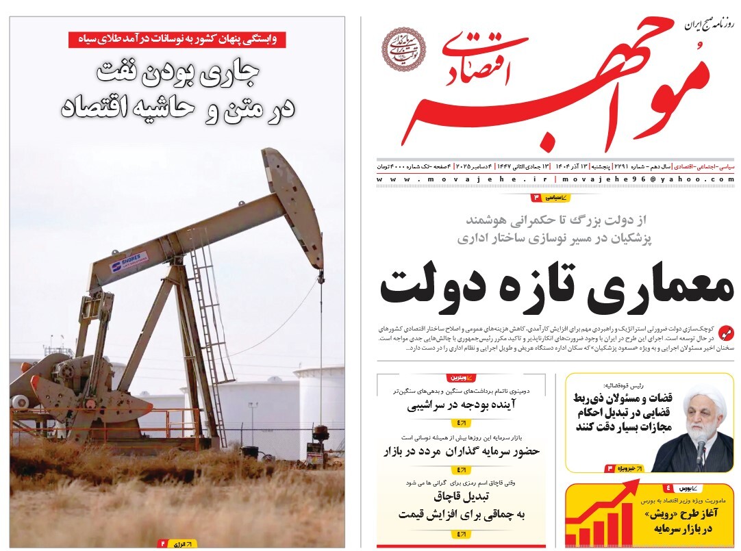 صفحه نخست روزنامه‌ های سیزدهم آذر