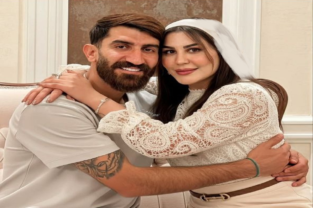 علیرضا بیرانوند در بغل همسرش