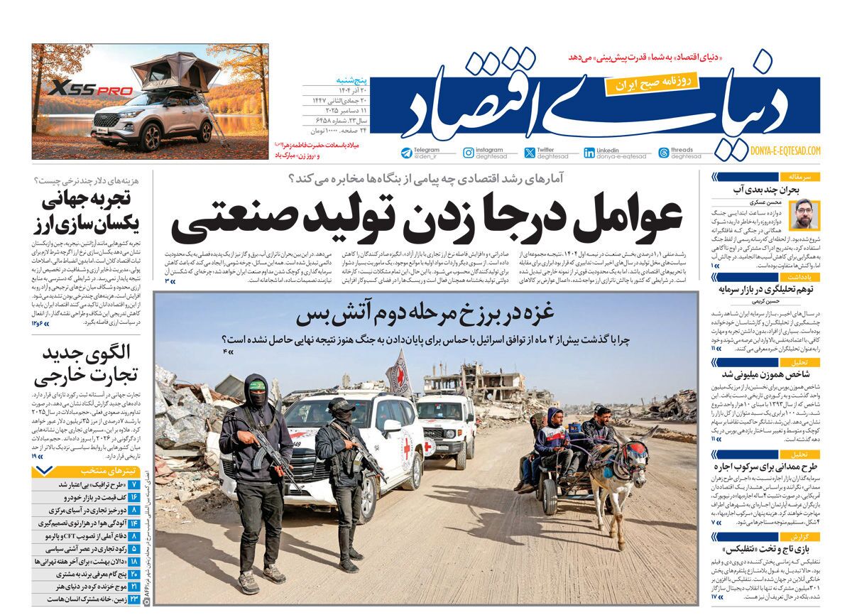 صفحه نخست روزنامه‌ های بیستم آذر